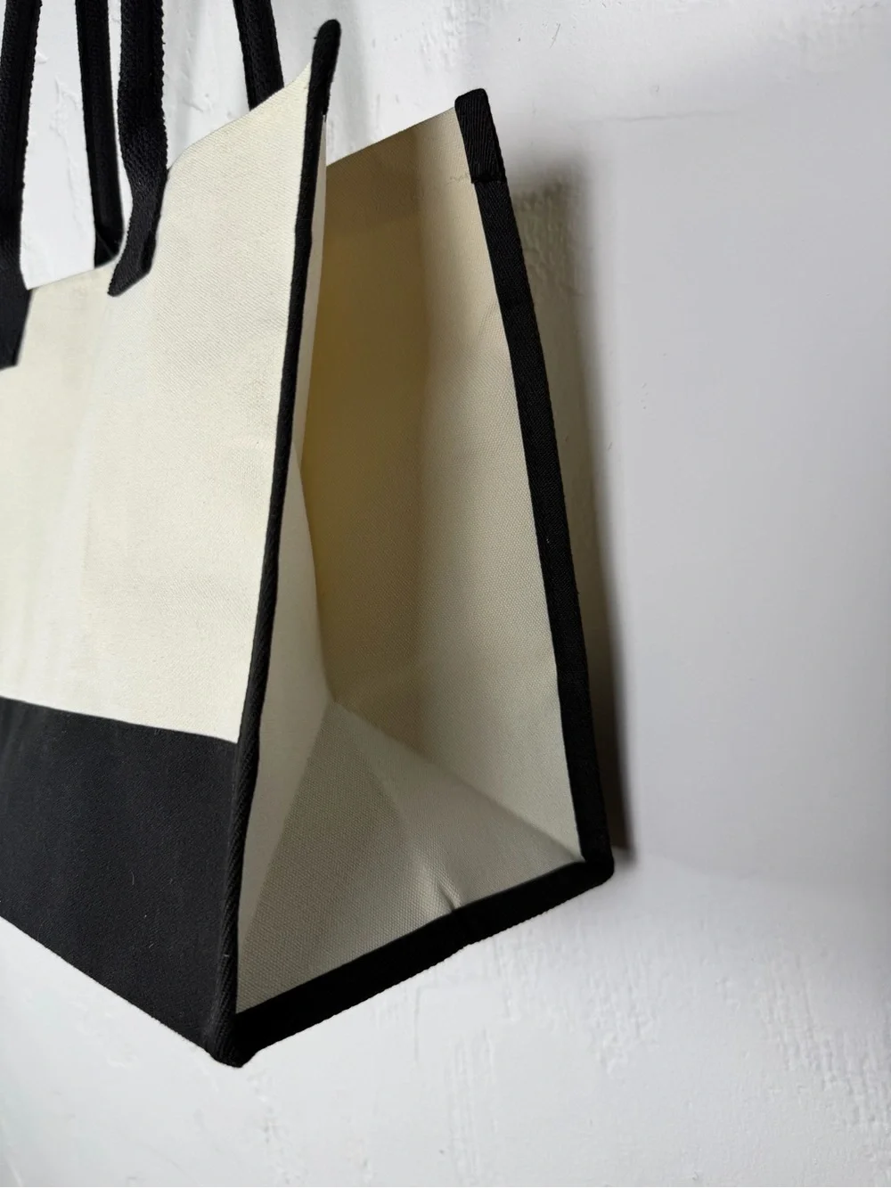 Tory Sport Cream and Black Canvas with Blue Logo Shopping Tote - NWOT 11.5 X 17
